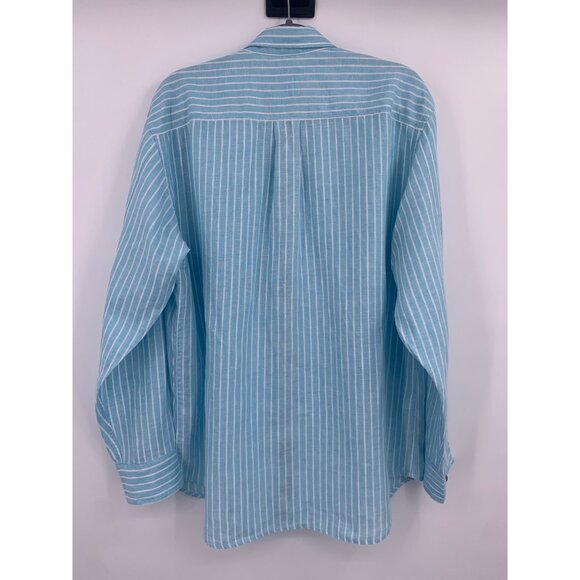 Tommy Bahama Men's Islander Teal Linen Long Sleeve Button Up Size Large Shirt - Picture 3 of 10